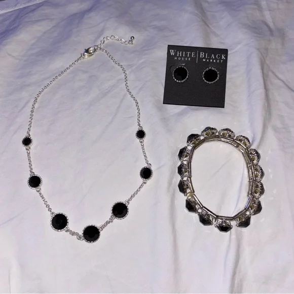 White House Black Market Black and Silver Necklace Set - Picture 9 of 9